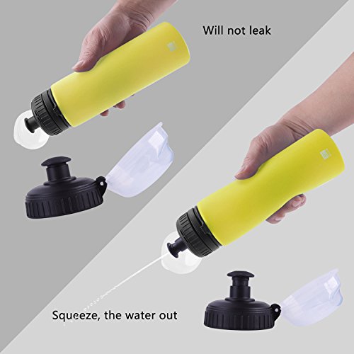 SHOKE Collapsible Water Bottle Soft Silicone Portable with Leak Proof for Sports Traveling BPA Free 19/25 Ounce