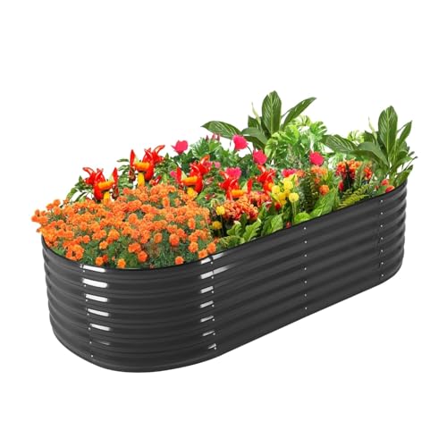 CuisinAid Galvanized Raised Garden Bed Kit, Galvanized Planter Garden Boxes Out…