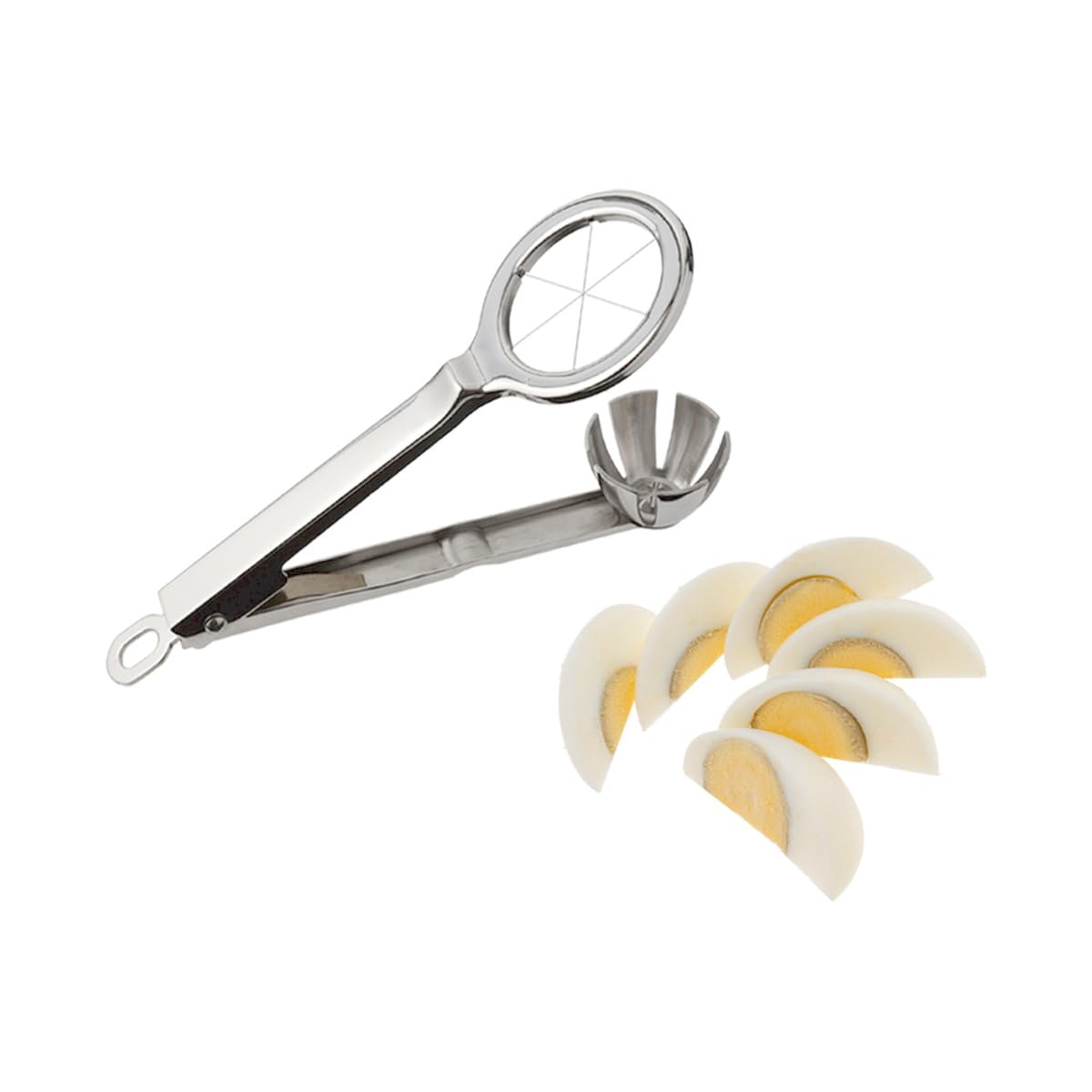 Tellier Egg Wedge Cutter - Stainless steel. Cuts eggs into 6 wedges.