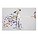 SEVEN WALL ARTS - Modern Animal Cute Pet Dog Painting Colorful Dalmatian Puppy with Colorful Footprint Funny Dogs Artwork for Home Decor 36x24 Inch