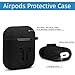 HDE Silicone Case for AirPods Protective Silicone Cover Skin for Apple AirPods Charging Case with Carabiner Keychain Belt Clip (Black)