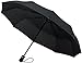 Crown Coast Black Travel Umbrella - 60 MPH Windproof Lightweight for Men Women and Kids, Compact Umbrellas