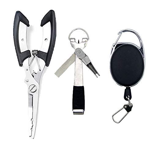SUNNYGO Angelzange und Angelschnur Schnellknoten Multifunktions-Werkzeug 4-in-1 Fliegenschnurschneider mit Zinger…