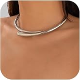 Simple Metal Collar Necklace Round Open Cuff Necklace Summer Clavicle Chain Jewelry Festival Statement Collar Choker Necklace for Women