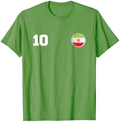 Iran Soccer T-Shirt Number 10 Jersey Style Double Side