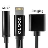 2 in 1 iphone 7 adapter , ALOOK Lightning Adapter and charger , 3.5mm Earphones Jack Cable for New iPhone 7/7 plus (Black)-No Music Control and Calling Function