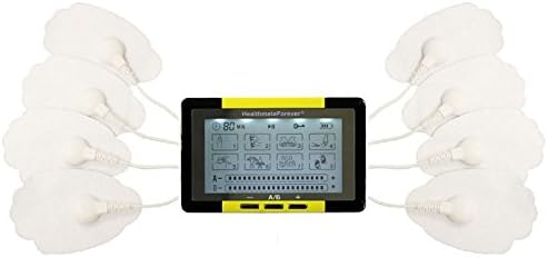 8 Modes Best tens EMS nmes Unit Machines Electric Electron Electronic Pulse Back Neck Legs Massagers Handheld for Back Neck Shoulder Knee Pain tmj Replacement Pads HealthmateForever TS8ABH-Yellow