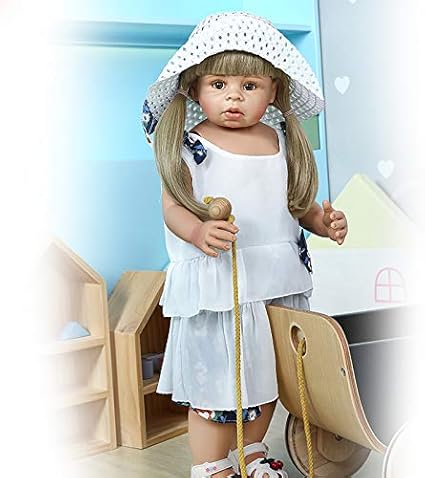 Amazon Com Pinky Reborn Toddler Girl Doll Lifelike Artist Desgin Ball Jointed Doll Real Child Size Age 1 Children Clothes Model Collectible Doll High Qualtity Masterpiece 70cm Toys Games