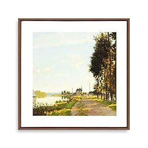 Framed Canvas Wall Art Path Through The Corn at Pourville by Claude Monet Canvas Prints Home Artwork Decoration for Living Room,Bedroom - 16x16 inches