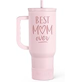SANDJEST Gift for Mom - Best Mom Stainless Steel Tumbler with Handle, Travel Coffee Mug for Moms - Gifts for Birthday Christmas Mothers Day, 40oz
