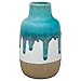Amazon Brand – Stone & Beam Modern Ceramic Home Decor Flower Vase - 7 Inch, Teal White Tan