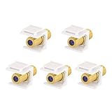 VCE (5 Pack) 3 GHz Gold-Plated RG6 Coaxial Keystone Jack Insert,F Type RG6 Keystone Connectors