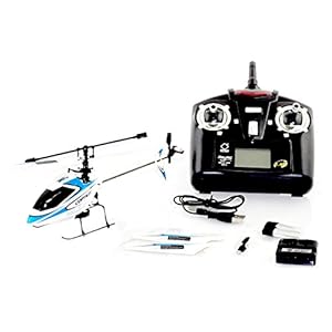 WL 4CH 2.4GHz Mini Radio Single Propeller RC Helicopter Gyro V911 RTF White&Blue