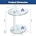 Rfiver Oval Clear Coffee Table End Table Top Small Side Table Corner Table for Living Room Bedroom Office Tempered Glass, ET3001