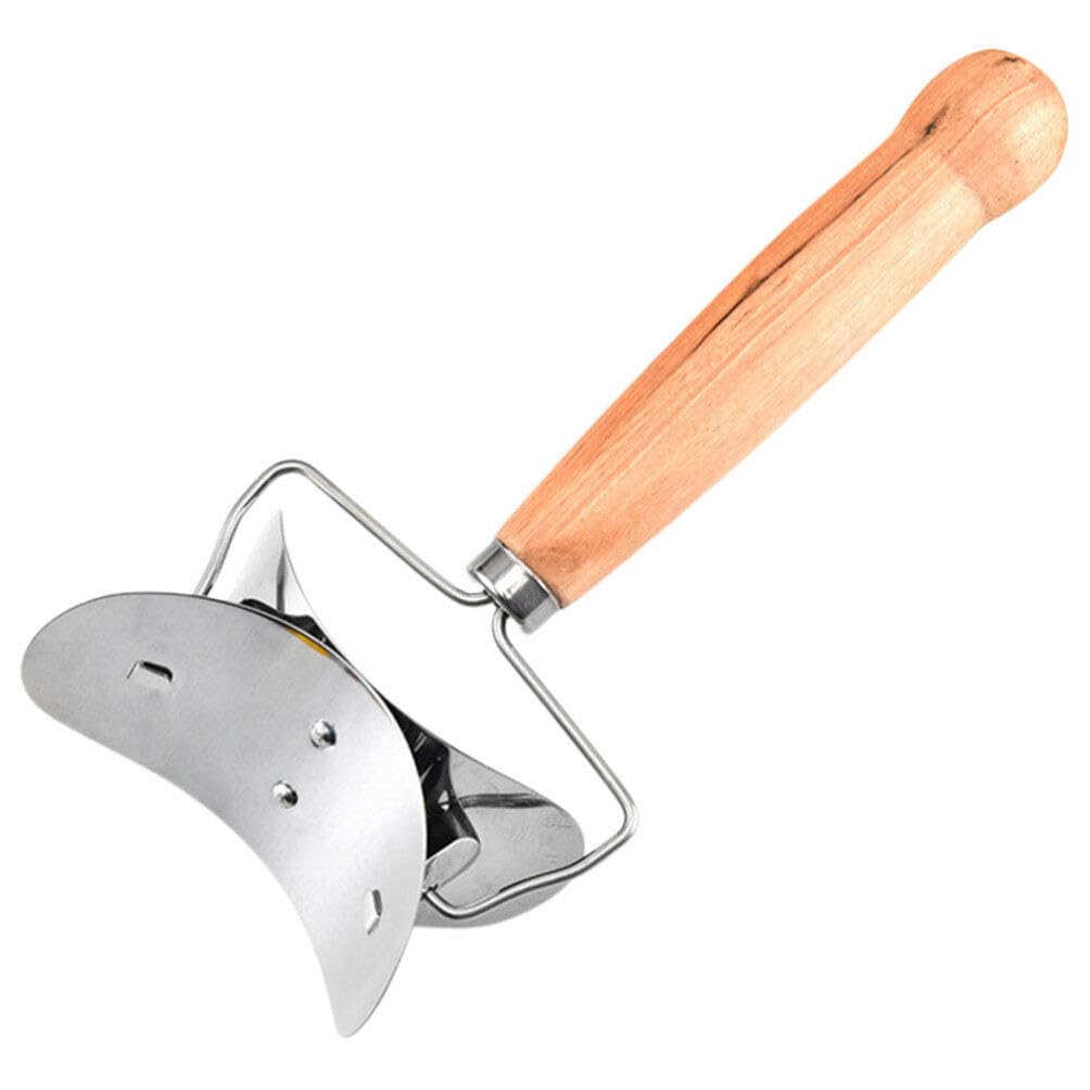 Photo 1 of IMIKEYA Stainless Steel Rolling Pastry Cutter Dumpling Wrapper Circle Roller Ravioli Skin Dough Cutter Maker Cookie Cutter Pastry Cutting Tool Kitchen Accessories, 19.10X7.50X4.00CM