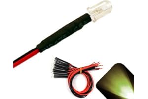 LIGHTHOUSE LEDS 5mm 6v Pre-Wired Warm/Soft White LED - Ultra Bright (4v, 5v, 6v) (Pack of 10)