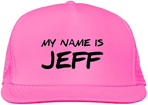 My Name Is Jeff Bright neon truckers mesh snap back hat in Neon Pink - One Size