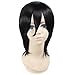Angelaicos Lolita Harajuku Style Halloweeen Anime Cosplay Party Costume Full Wigs (001-Pure Black)