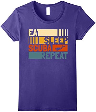 Womens Eat Sleep Scuba Repeat T-shirt. Scuba Diving Gifts Funny XL Purple