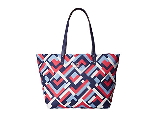 LAUREN Ralph Lauren Women's Bainbridge Tote Marine Multi Geo Handbag