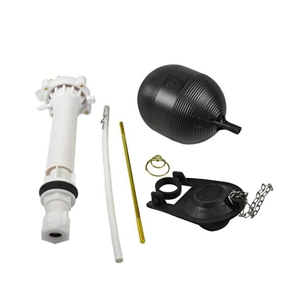 Danco 80816 Complete Toilet Repair Kit Fill Valve, Flapper, Rod, Float Replacement, White