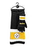 NFL Pittsburgh Steelers Scarf & Gloves Gift Set, One Size, Black