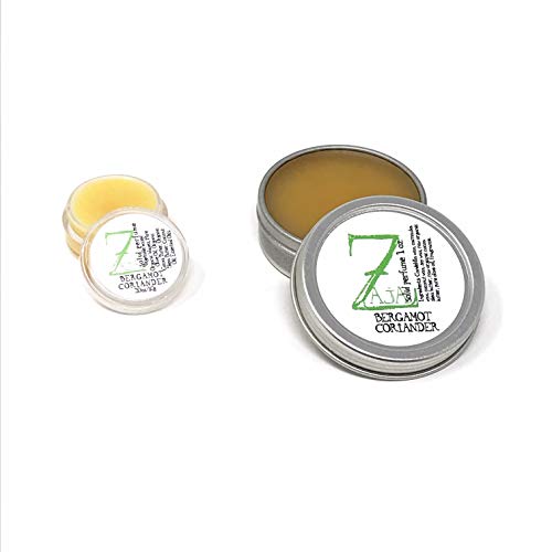 Bergamot Coriander Solid Perfume by ZAJA Natural - Notes Include Bergamot Essential Oil, Italian Lemon Oil, Basil, Orange Oil, Lily of The Valley, Coriander (30g)