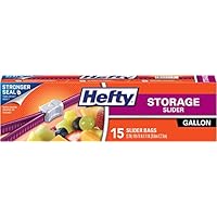Hefty Slider Storage Bags, Gallon Size, 15 Count (9 Pack), 135 Total
