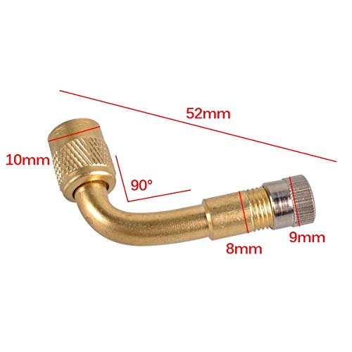 90 Degree Bend Tire Valve Extension Adapter, AutoEC Brass Air Tyre