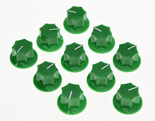 KAISH 10x Green Brass Insert USA Spec 1/4" Large Jazz J Bass Knob Jaguar Mustang Style Knobs