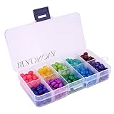 BEADNOVA 8mm Colored Briolette Jade Faceted Rondelle Beads Gemstone Loose Beads for Jewelry Making Findings with Container Box