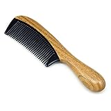 VAMIX Green Sandalwood Hair Comb - No Static Detangling Natural Aroma Handmade Wooden Fine Tooth Black Buffalo Horn Comb with Premium Gift Box