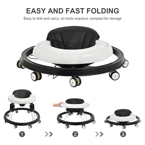 Baby Walker Adjustable Height, DCOOLGO Multi-Function Anti