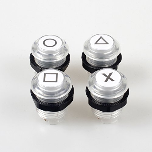 EG Starts 4x 30mm Arcade LED Push Button Built-in Switch 5V Illuminated RGB Breathable Lights Buttons Automatic Discoloration for Arcade Joystick PS2 PS3 Xbox 360 Mame Jamma Raspberry Pi Kit Parts