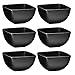 Bruntmor 26 Oz Black Porcelain Ceramic Square Soup Bowls with Handles, Soup Crocks Set of 6, Large Black Soup Bowls For Kitchen, Side Dish, Soup, Cereal, Ice Cream and Salad