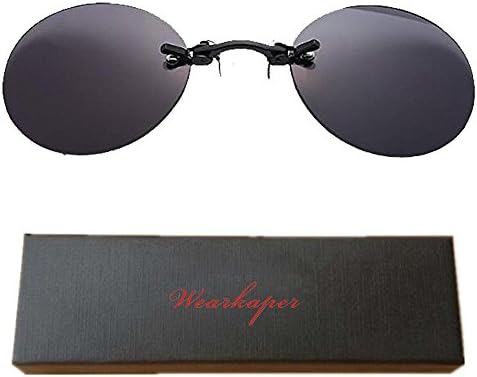 Retro Round Clip On Nose Matrix Movie rimless sunglasses men