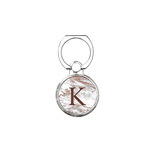 Monogrammed phone stand, Universal ring grip holder, Smartphone, Cell phone holder, Letter "K" - Thumbnail 3