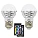 Yangcsl 3W RGB LED Light Bulb Color Changing and Warm White Dimmable with Remote Control,RGBW (Pack of 2)