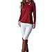 levaca Women's Long Sleeve Button Lapel Neck Sides Slit Casual Slim Blouse Tops