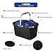 Marbrasse Collapsible Market Basket, Reusable Grocery Shopping Bag, Picnic Tote with Strong Aluminum Frame and Handles, Reinforced Bottom, Durable Polyester Fabric and Drawstring Closure