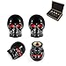 Dsycar Black Skull Style Antirust Copper Core Truck Motorcycle Bike Car Tires Valve Stem Caps , 4Pcs/Box