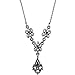 Downton Abbey Antiqued Silver-Tone Hematite Color Crystal Necklace
