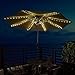Patio Umbrella String Lights，Outdoor 8 Mode with Remote Control Umbrella Lights Battery Operated Waterproof Outdoor Lighting for 9ft-10 ft Patio Umbrellas (Warm White)