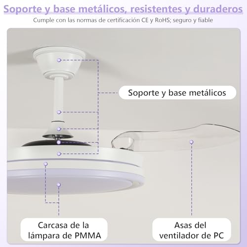 Tealight smart ceiling fan with light