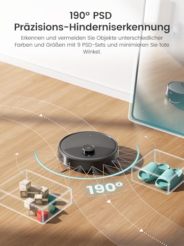 Lefant M3 Max Saugroboter mit wischfunktion, 20000 Pa,Antikollision,Anheben des Wischmopps,LiDAR Navigation,Multi-Floor Mapping,No-Go-Zone,Vermeiden von Hindernissen,210Mins Max