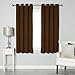Best Home Fashion Basic Thermal Insulated Blackout Curtains - Antique Bronze Grommet Top - Chocolate - 52