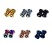 Longbeauty 6 Pair Stainless Steel Screwe Flesh Tunnel Expander Eer Plug Gauge Earlets 6 Colors 10MM