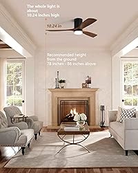 Sofucor Low Profile Ceiling Fan with Lights Flush