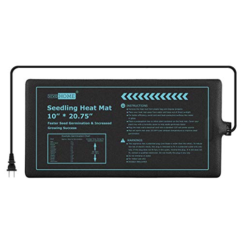 VIVOHOME 20W Waterproof Seedling Heat Mat for Seed Starting Propagation and Increase Germination Success 10 Inch x 20.75 Inch MET Safety Standard Certified