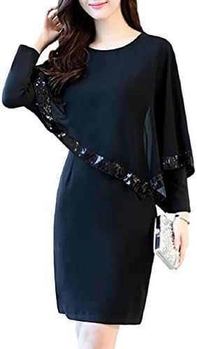 Amazon エムティーエボコン 長袖 フォーマル ワンピース レディース 黒 M 服 ファッション小物 通販